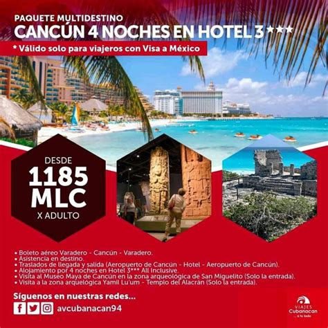 Paquetes Turísticos A Cancún Sin Gestionar Visado Cuba Noticias 360