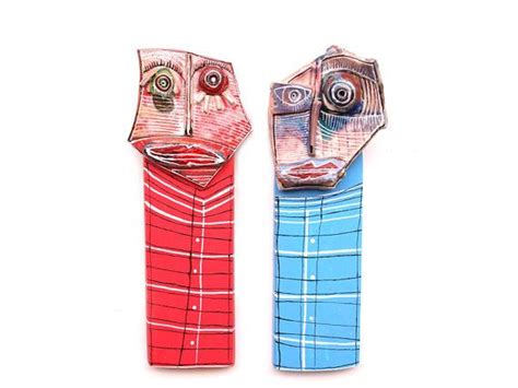 He And She Abstract Figures Set Of 2 Wall Art Dolls Crazy Etsy Wall
