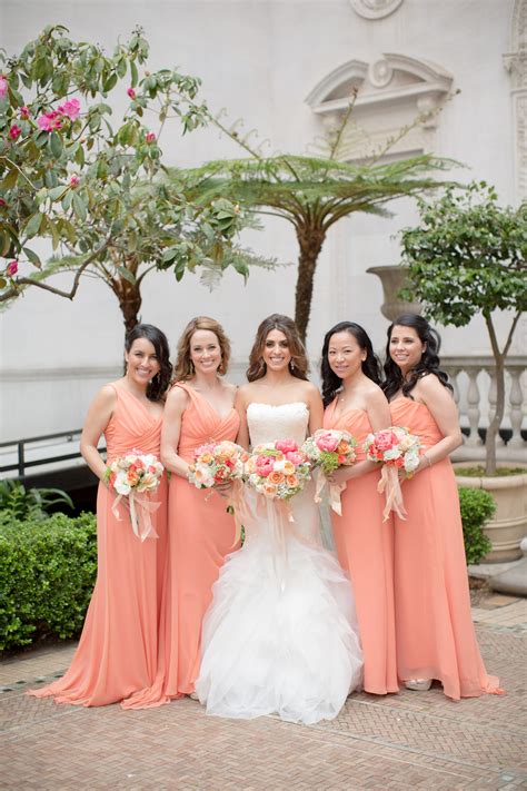 Peach Colored Long Bridesmaid Dresses Peach Bridesmaid Dresses Peach