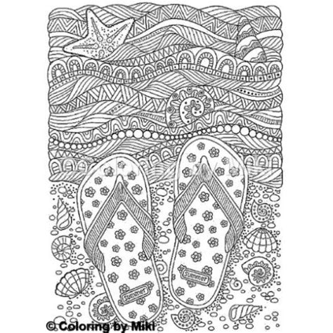 Other great ideas for text: Zentangle Beach Sandals Coloring Page #369 | ゼンタングル, 塗り絵 ...