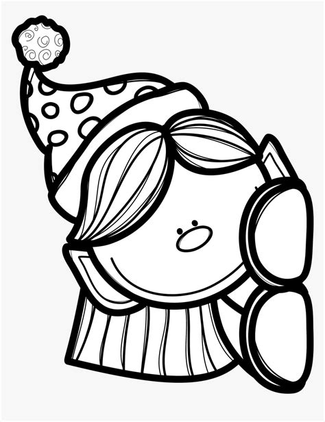 Black And White Coloring Pages Of Girl Elf Peeking Elf Black And