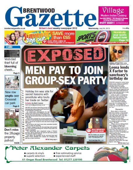 Brentwood Gazette Trainee Reporter Matt Cannon Goes Undercover To Expose Sex Party Journalism