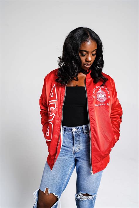 Dvn Co Delta Sigma Theta Satin Bomber Jacket