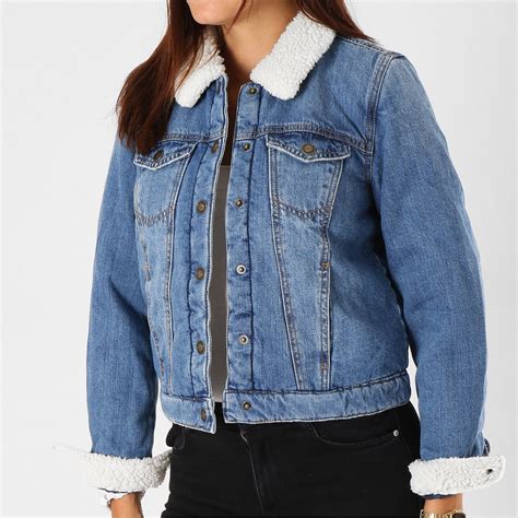 Un chino n'aurait pas été une bonne option. Only - Veste Jean Col Mouton Femme Chris Bleu Denim ...