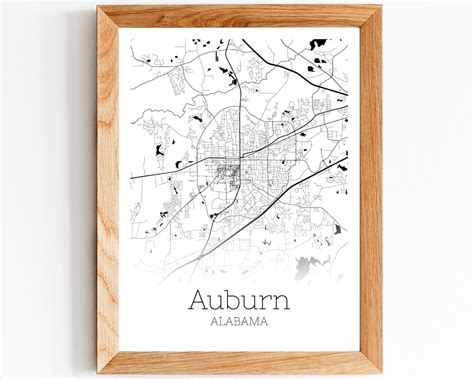 Auburn Map Instant Download Auburn Alabama City Map Printable Etsy