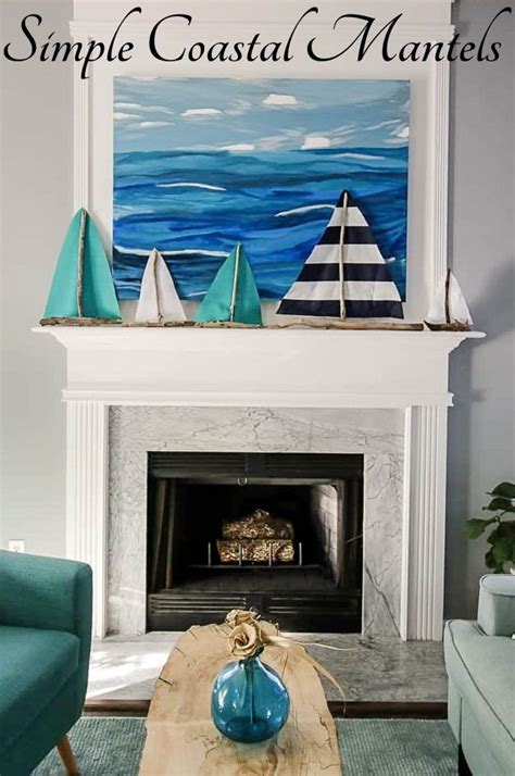 Bright And Simple Coastal Fireplace Mantel Decor Ideas Beach Cottage