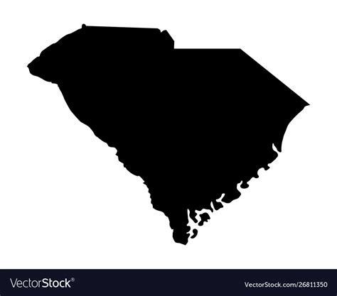 South Carolina Silhouette Map Royalty Free Vector Image