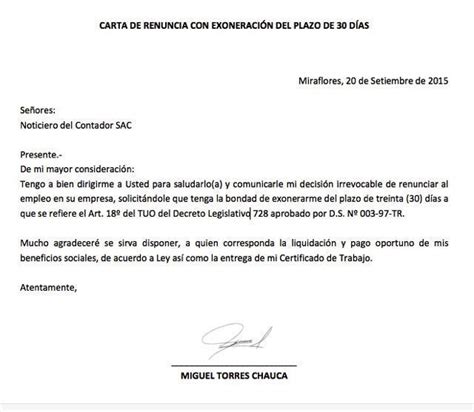 Pin en carta de renuncia