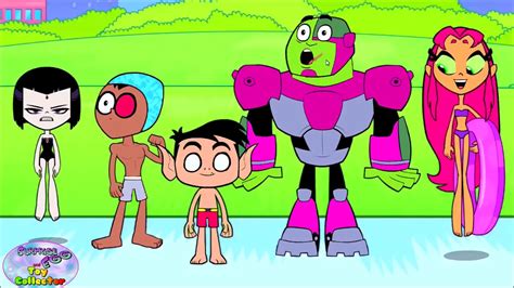 teen titans go color swap transforms raven swimsuit starfire surprise egg and toy collect youtube