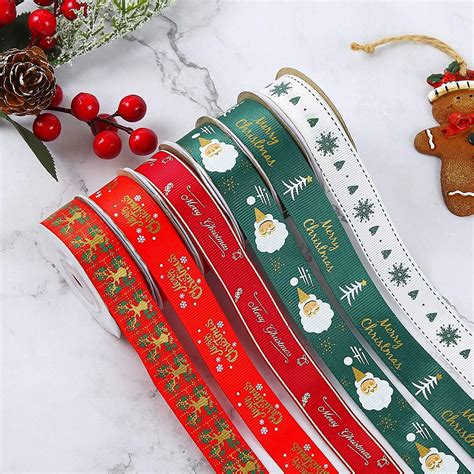 Christmas Ribbon Satin Ribbons For Crafts Decorations Xmas Ribbon Set