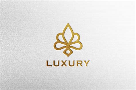 Download Premium PSD | Simple luxury debossed gold foil logo mockup on white pressed paper