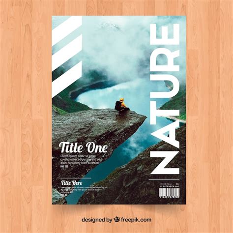 Free Vector Nature Magazine Cover Template