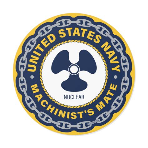 Navy Machinists Mate Nuclear Mmn Round Vinyl Stickers Hams Designs