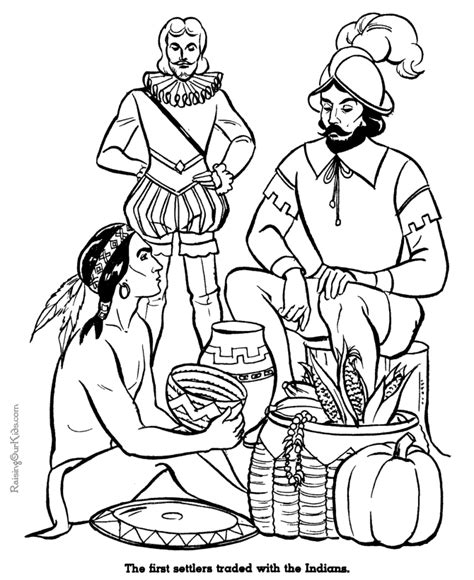 Pilgrim Thanksgiving Coloring Pages Clip Art Library