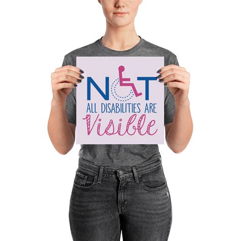Not All Disabilities Are Visible Pink Poster Sammi Haneys