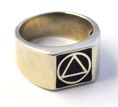 Sterling Silver AA Recovery Ring My 12 Step Store