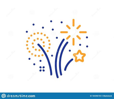 Fireworks Line Icon Pyrotechnic Salute Sign Vector Cartoondealer