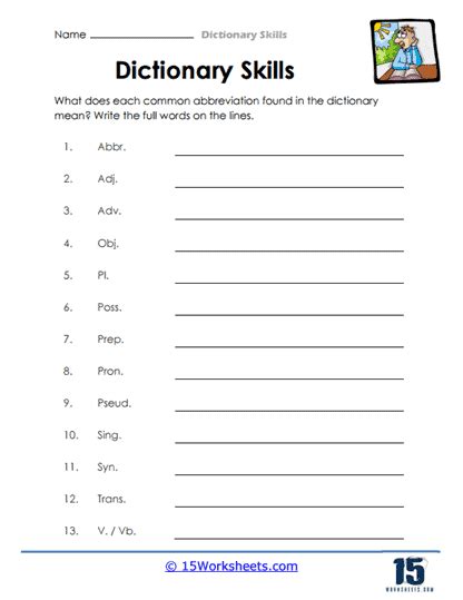 Dictionary Skills Worksheets 15