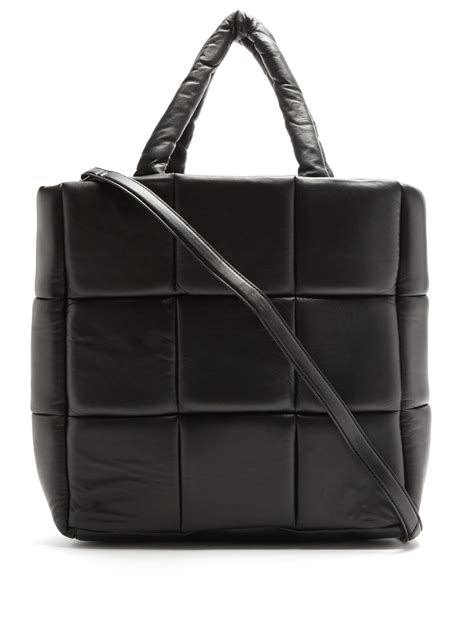 Stand Studio Black Assante quilted leather tote bag 매치스패션 모던 럭셔리 온라인 쇼핑