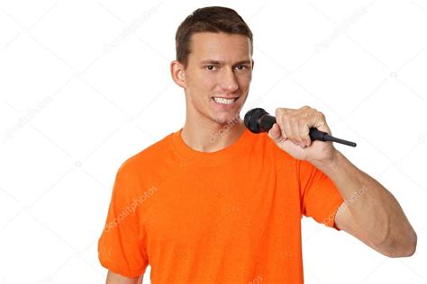 Man Sings Into Microphone Stock Photo By ©petrdlouhy 63562087