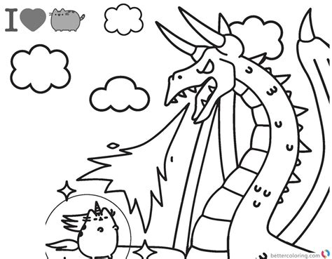 Pusheen Cat Dragon Coloring Page Images And Photos Finder