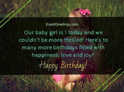 21 Awesome Birthday Wishes For 1 Year Old Daughter