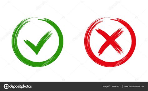 Green Checkmark Ok And Red X Icons Stock Vector Image By ©drogatnev