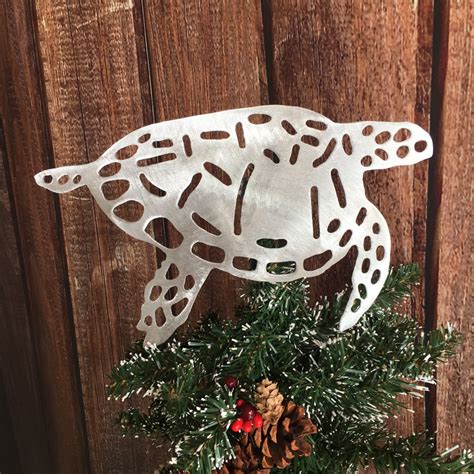 Sea Turtle Christmas Tree Topper Wall Art Or Yard Stake Etsy