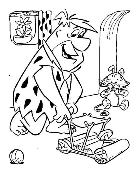 Fred Flintstone No Trabalho Para Colorir Imprimir E Desenhar Colorirme