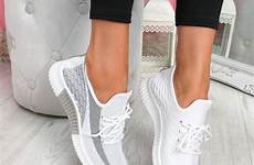 trainers mesh knit sneakers lace womens ladies shoes sport party women