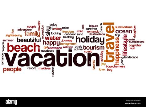 Vacation Word Cloud Concept Stock Photo Alamy