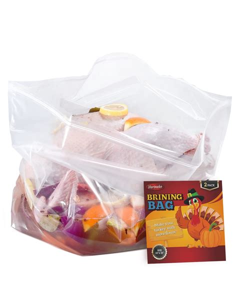 Turkey Brine Bags 26 ×22 2 Pack Holds Up 35lbs Thicker Brining Bags With Double