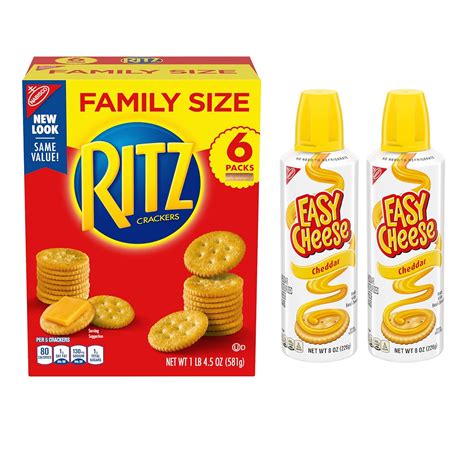 Nabisco Ritz Original Crackers And Easy Cheese Cheddar Snack Variety