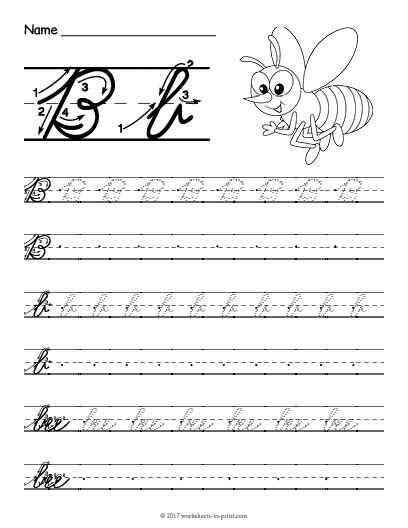 Alphabet B In Cursive Writing Alphabetworksheetsfreecom Cursive