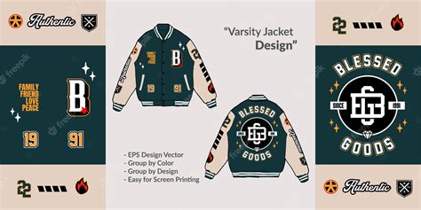 Premium Vector Varsity Jacket Full Patch Embroidery Vector Design