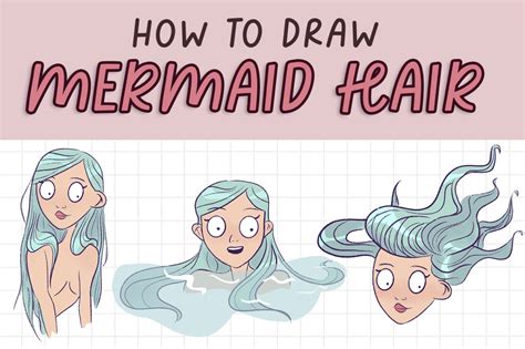 how to draw mermaid hair draw cartoon style