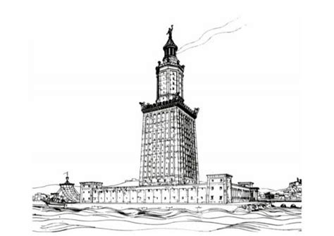 They will enjoy coloring coloring pages for ancient wonders of. Coloring page lighthouse of Alexandria | Lighthouse, Great ...