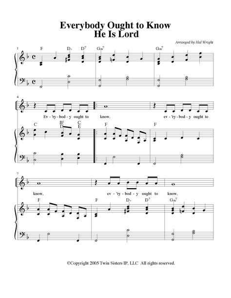 Everybody Ought To Know Sheet Music By Teach Simple