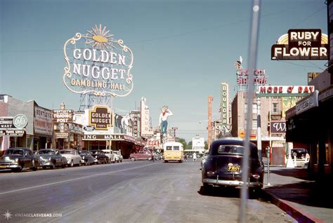 Las Vegas 1951 Fremont Street Looking West Towards 2nd Years Before