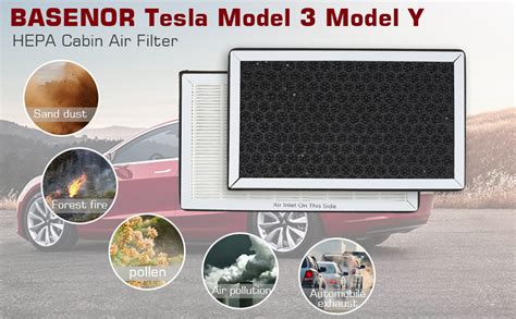 Basenor Tesla Model Y Model Cabin Air Filter Hepa Replacement Filter
