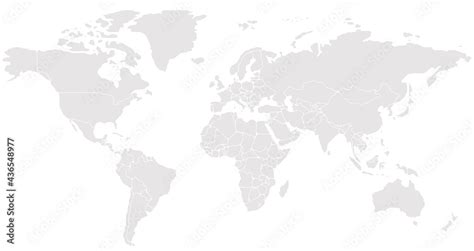 Fototapeta Simplified Schematic Map Of World Blank Political Map Of