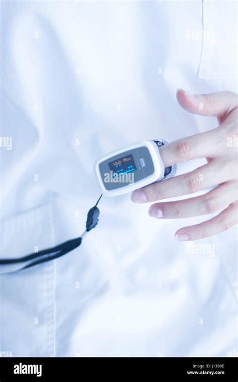 Blood Pressure Finger Resting Pulse Monitor Used To Take Heart Rate And
