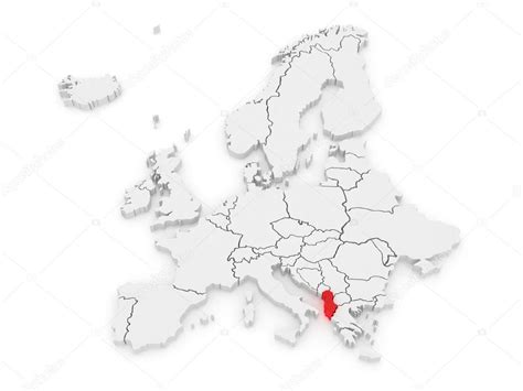 Europa leży na półkuli północnej i wraz z azją tworzy kontynent euroazję. Mapa Evropy a Albánie. — Stock Fotografie © Tatiana53 ...