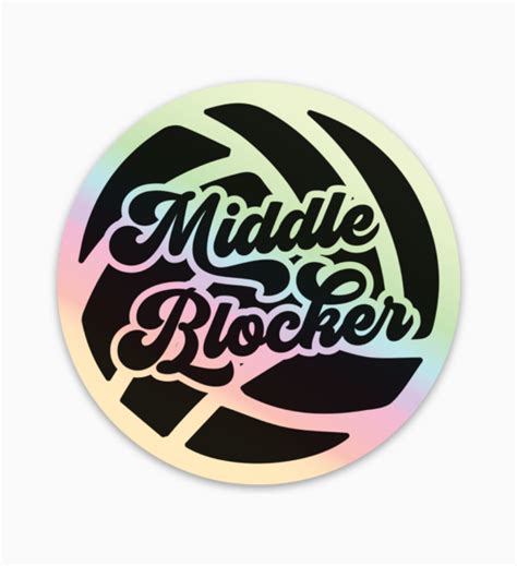 Middle Blocker Volleyball Position Iridescent Holographic Sticker