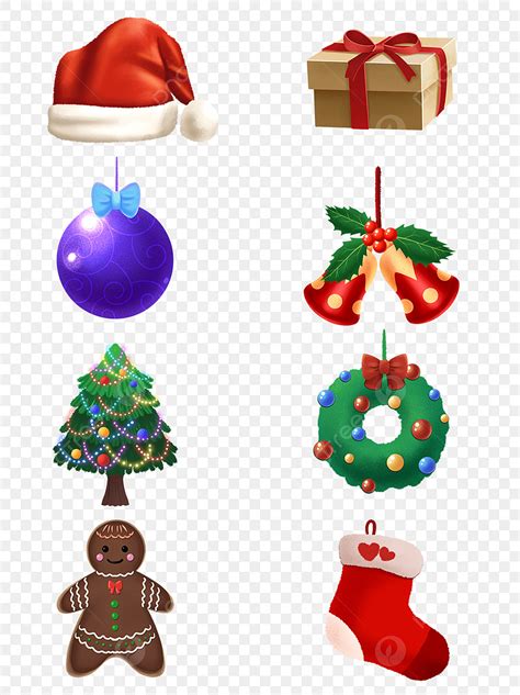 Cute Christmas Decoration Cartoon Transpa Material Collection Red