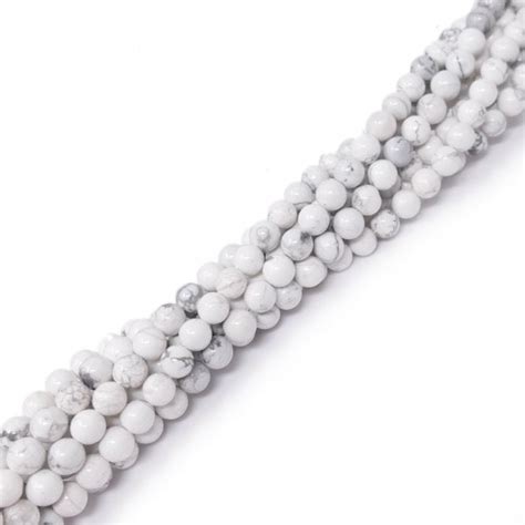 Howlite White Round Semi Precious Stones 6mm 39cm String Beads And