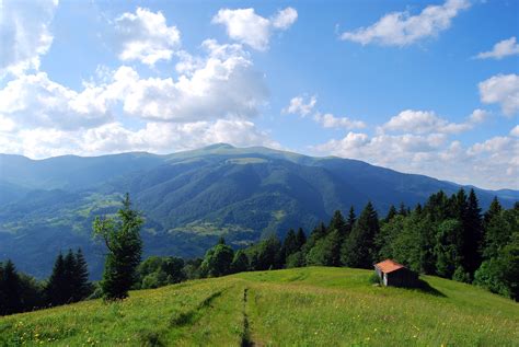 Mountains Carpathians House Field Landscape Wallpaper