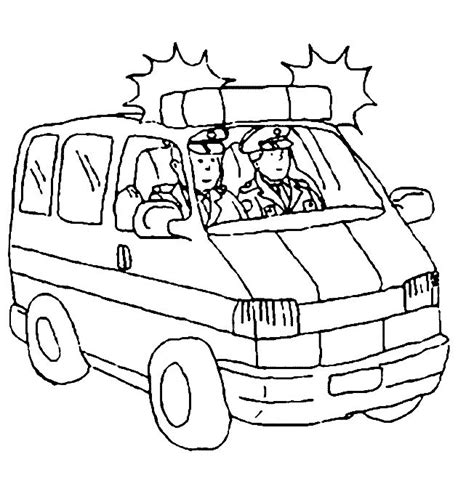 Kleurplaat politiebus Politie, Politiefeestje, Vervoer