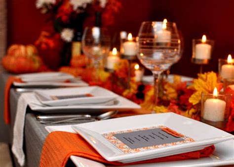 From rustic centerpieces to pretty place think you can treat your thanksgiving table settings like an afterthought? Modern Thanksgiving Table: Orange & Gray // Hostess with ...