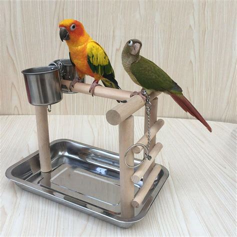 Parrot playstand bird play table stand cockatiel playground wooden perch gym. Parrot Perch Pet Bird Play Gym Stand Table